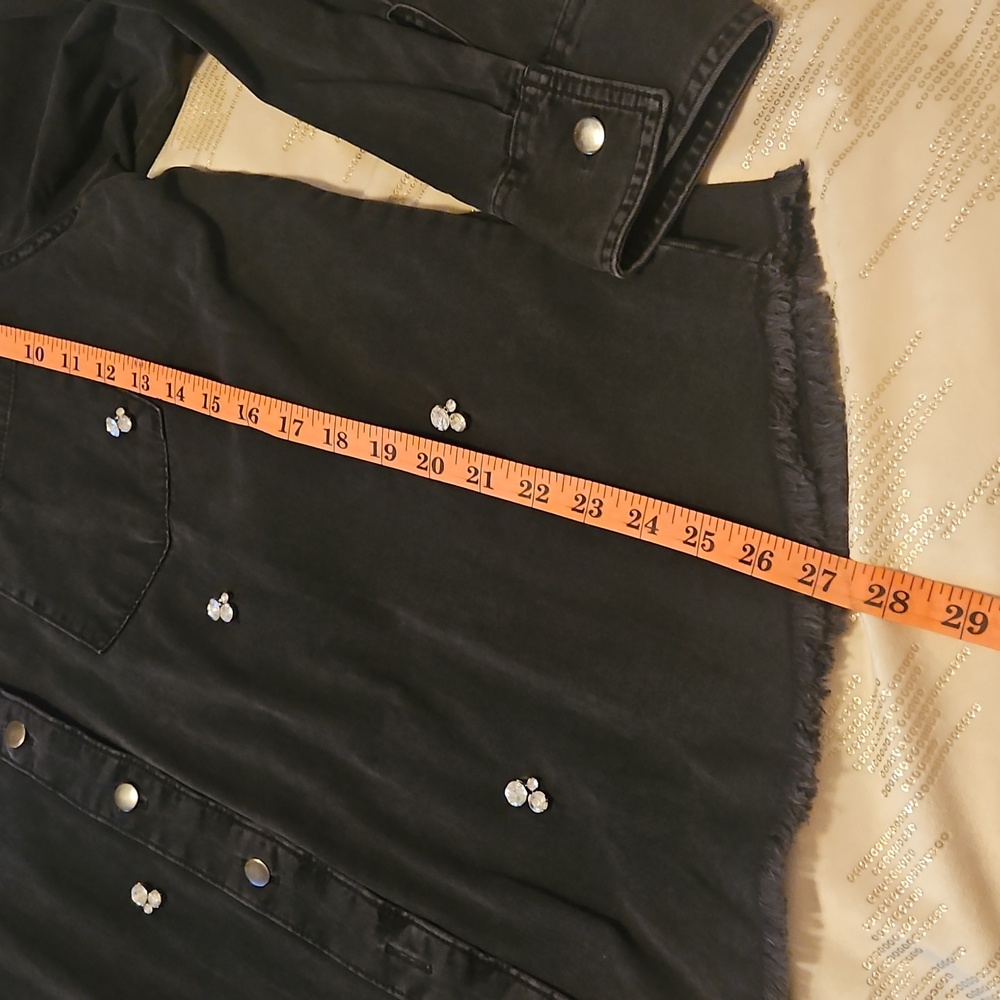 Black Button-Up With Rhinestones - Picture 8 of 9